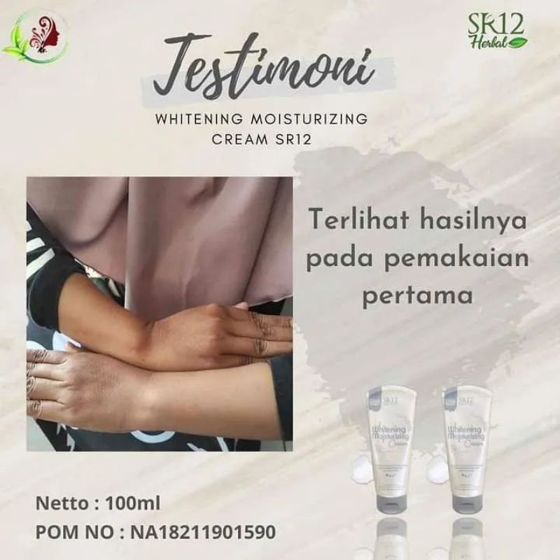 SR12 WHITENING MOISTURIZING CREAM / CREAM PEMUTIH INSTANT KULIT WAJAH &amp; TUBUH / WHITENING CREAM BPOM