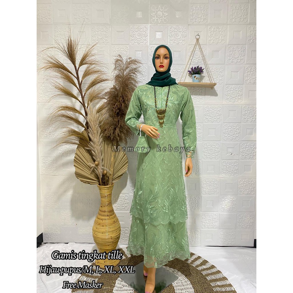 Gamis Tingkat Memori / Kebaya Modern / Gamis Brukat / Dress Kondangan / Gamis Busui / Kebaya Gamis