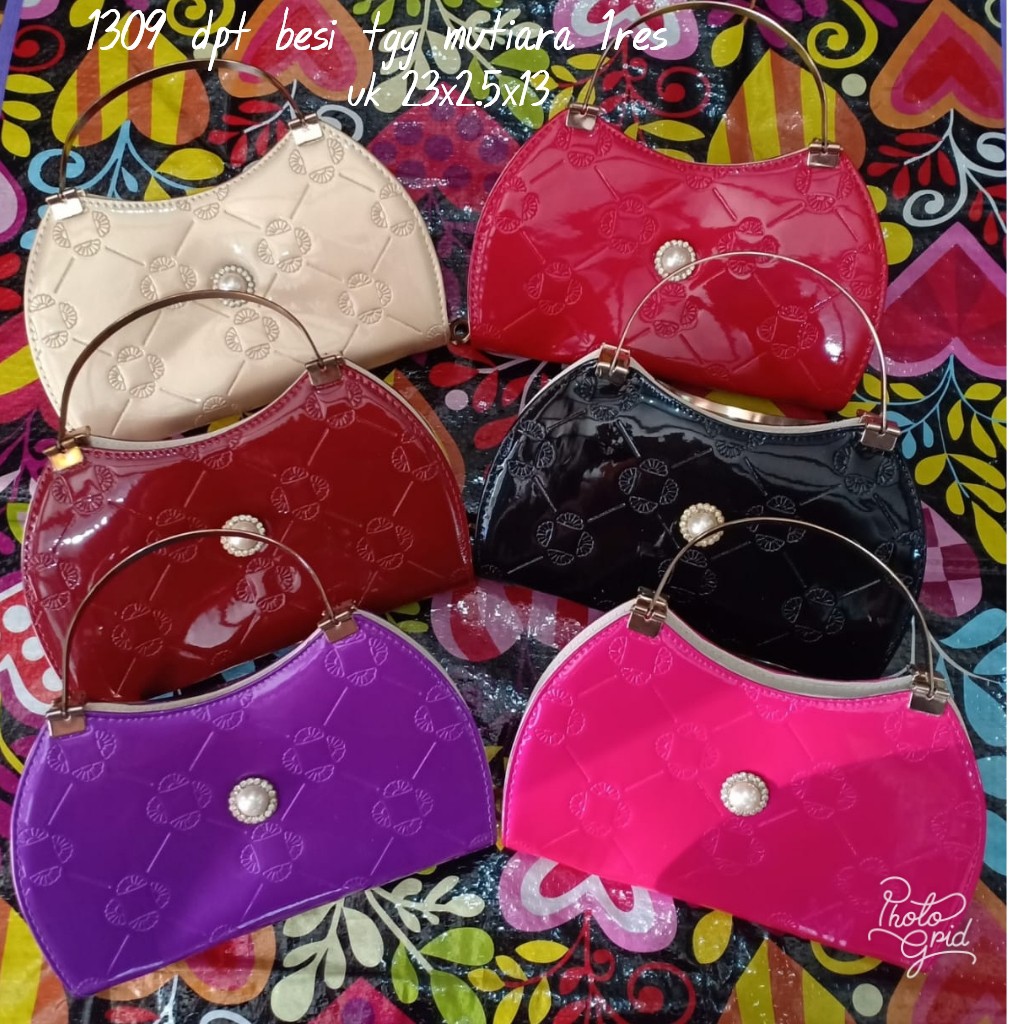 Dompet wanita termurah motif mutiara 1resleting import 1309