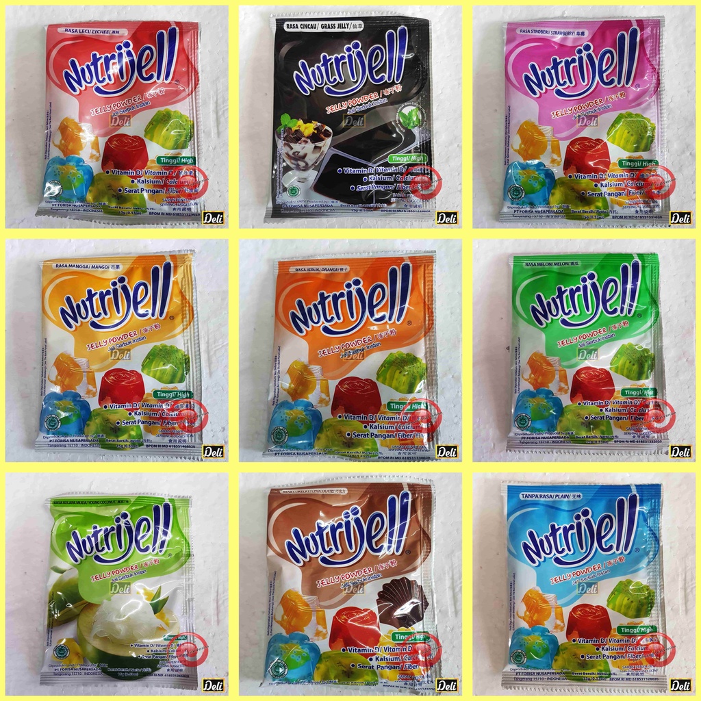 

Sachet Bubuk Agar Nutrijell 15gr Aneka Rasa / Tepung Jelly Nutrijell 15gr Aneka Rasa dan Varian