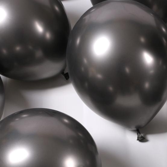 ☁ BALON Chrome Hitam uk 12 inch (50 pcs ) 1 Pack/Chrome Mix/ChromeHitam ➱