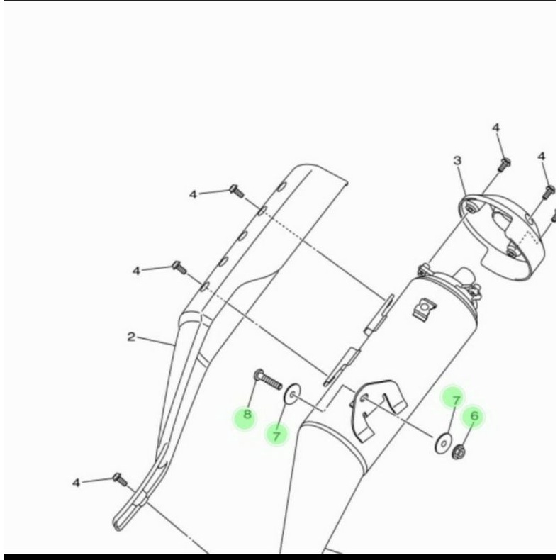 baut gantungan knalpot set R15 vva v3 xsr 155 original yamaha ygp