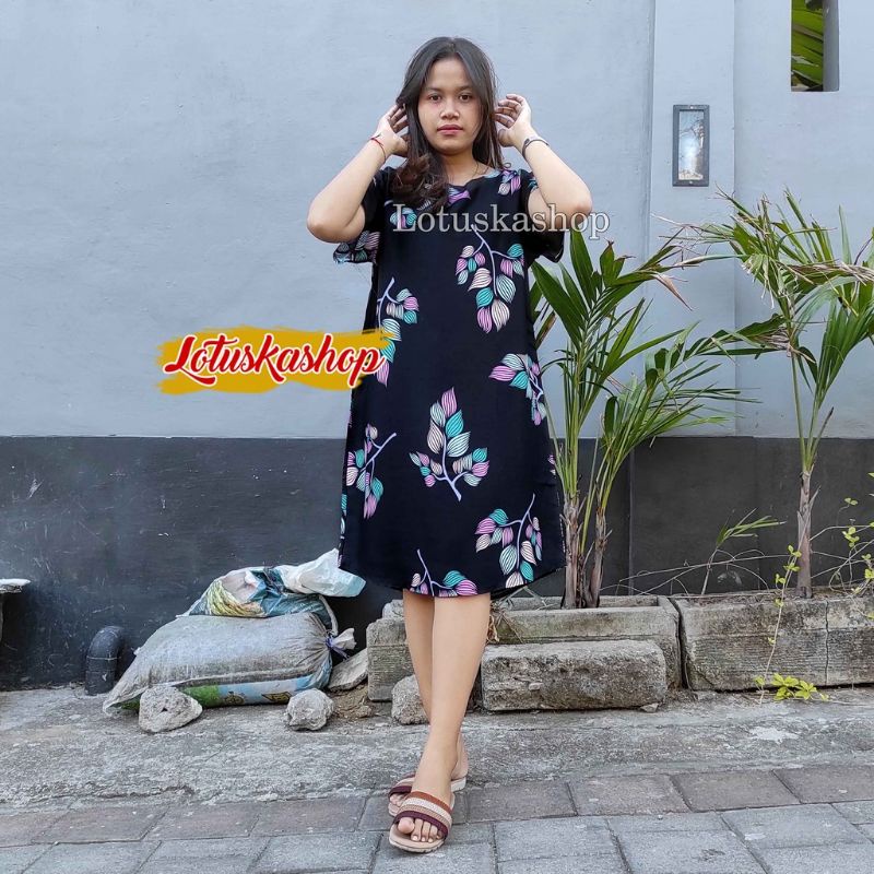 Daster bali rayon payung motif bunga ranting terbaru kekinian murah cantik