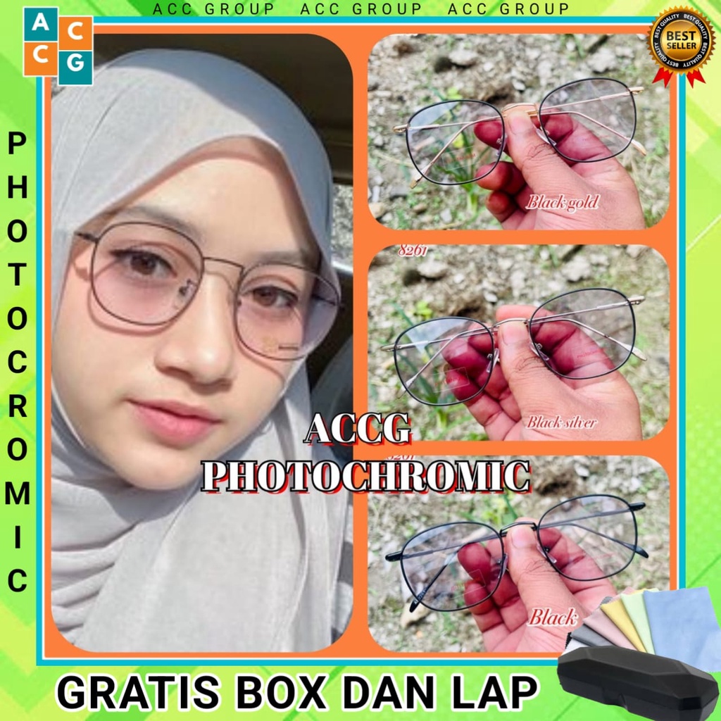 COD FREE BOX DAN LAP PHOTOCROMIC BLUERAY ANTI RADIASI KOREAN TERBARU WANITA PRIA FASHION STYLE