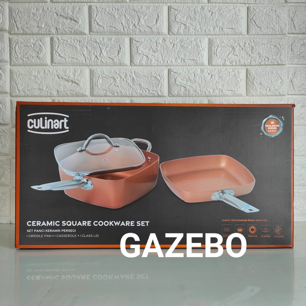 Ceramic Square Cookware Set Culinart (Set Panci Keramik Persegi)