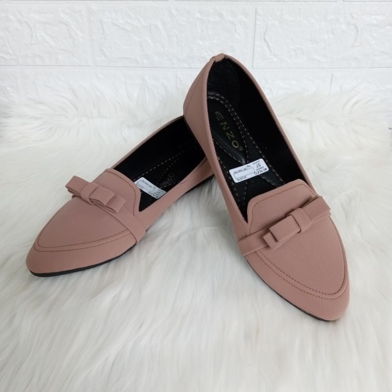 Flatshoes Wanita Sol Karet Pita Sepatu Wanita Terbaru Balet Mocca