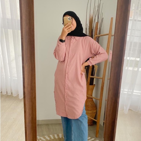 TAZKIA LONG SHIRT /  KEMEJA PANJANG / LONG SHIRT KEKINIAN / LONG SHIRT CANTIK