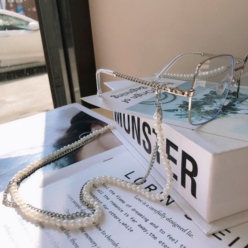 COD Rantai Kacamata Double Layer Mutiara 2Fungsi Strap Masker