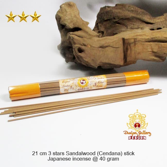 Dupa/Hio Wangi 21 cm 3 Star Sandalwood Stick Japanese incense @40 gram