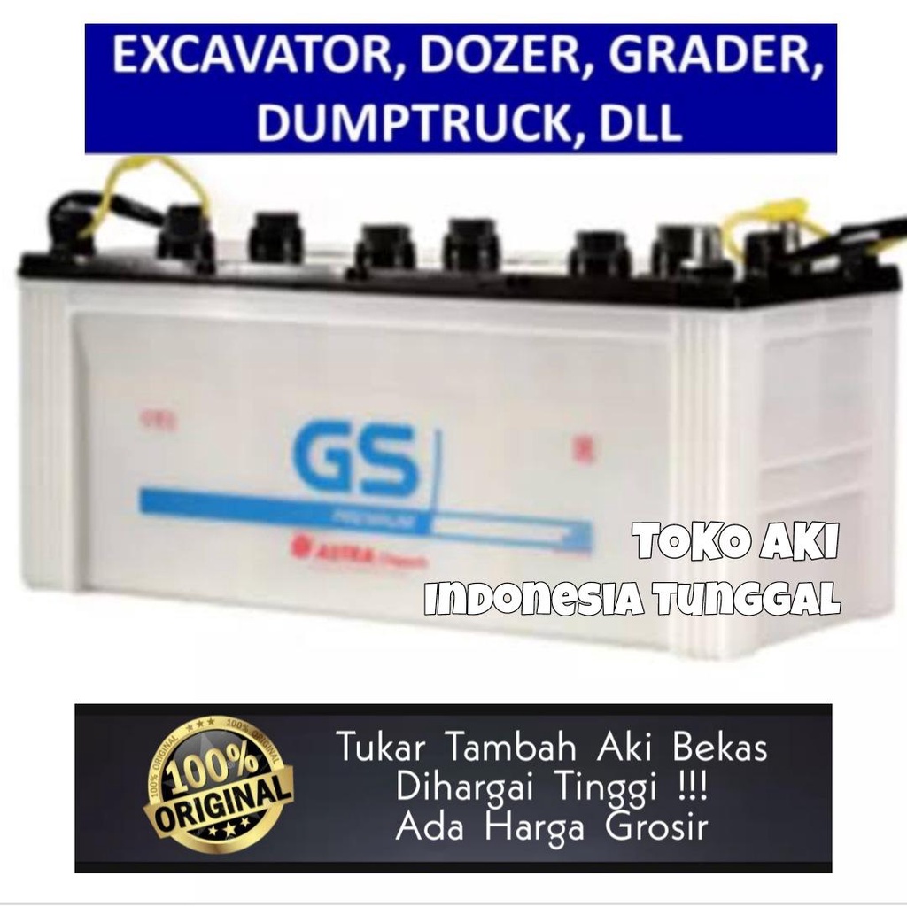 Jual AKI GS ASTRA N100 EXCAVATOR DOZER GRADER DUMP TRUCK GENSET BUS