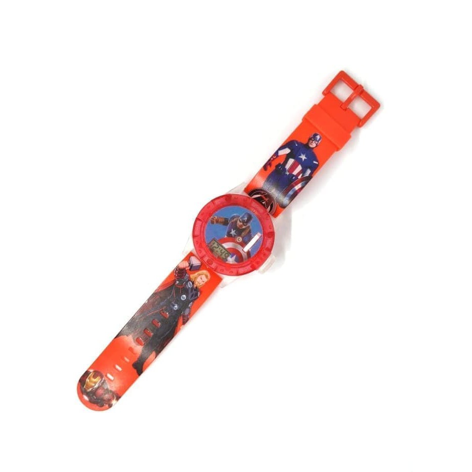 Promo! JAM TANGAN ANAK LAKI LAKI MUSIK LASER PROYEKTOR CAPTAIN AMERICA Murah!