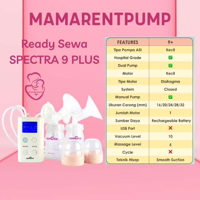 Sewa Spectra 9 Plus Rental Pompa ASI 9plus 9+ Double Pump