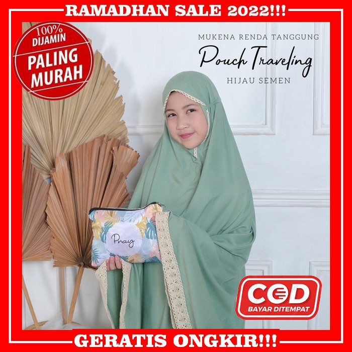 Mukena Anak Murah Pouch Kekinian Motif 2-3 Tahun Perempuan U8X9 Anak Terbaru Muslim Mukenah Polos Te