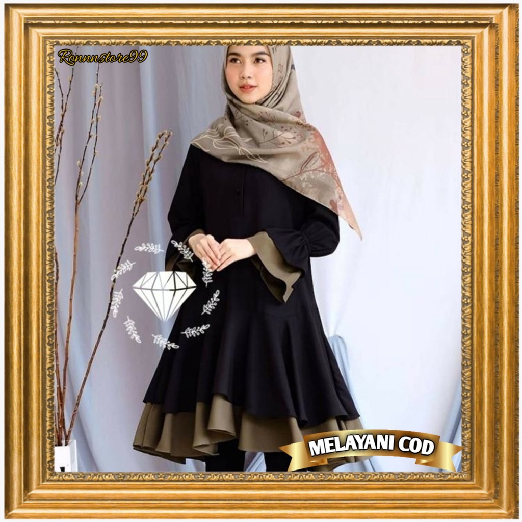 Baju Tunik Wanita Dewasa Jumbo Model Terbaru 2021 Kekinian Bahan Moscrepe Motif Polos Ld 110