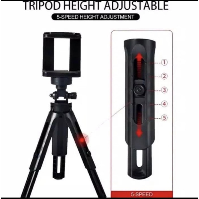 Tripod Support Mini Height Adjustable + Holder U - Tripod