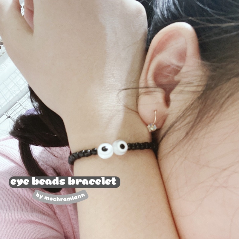 EYE BEADS SET RING &amp; BRACELET / GELANG MANIK KOREA MODEL MATA / GELANG MATA / CINCIN MATA