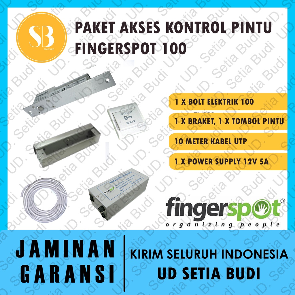 Paket Bolt Elektrik Pintu / Akses Kontrol Pintu Fingerspot 100