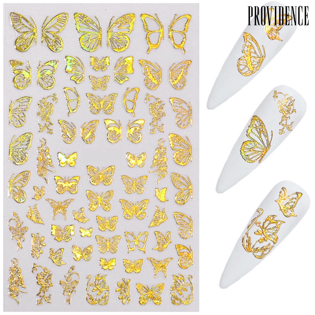 Providence 1 Sheet Manicure Decal Lightweight Harmless Delicate Butterfly Nail Art Transfer Sticker for Women