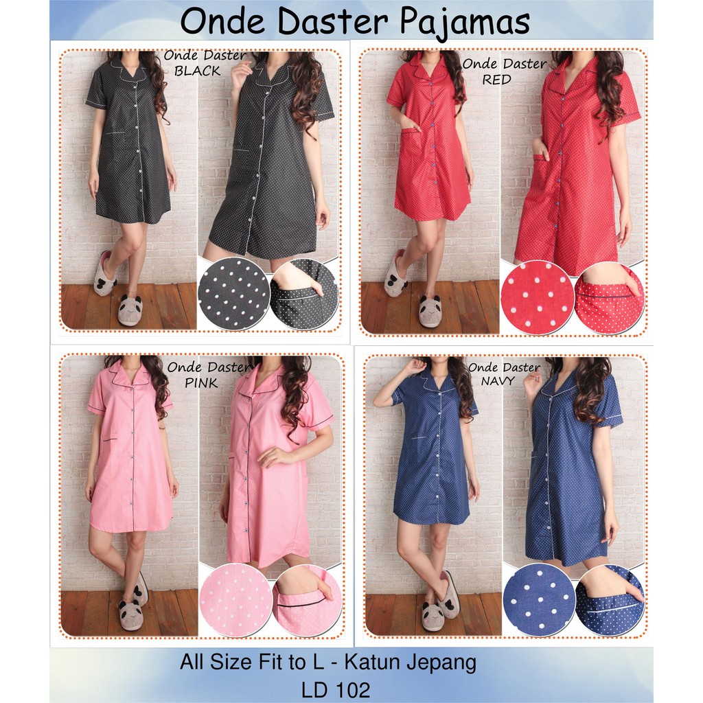 DST POLKADOT ONDE MIX 4 WARNA HITAM NAVY MERAH PINK GROSIR