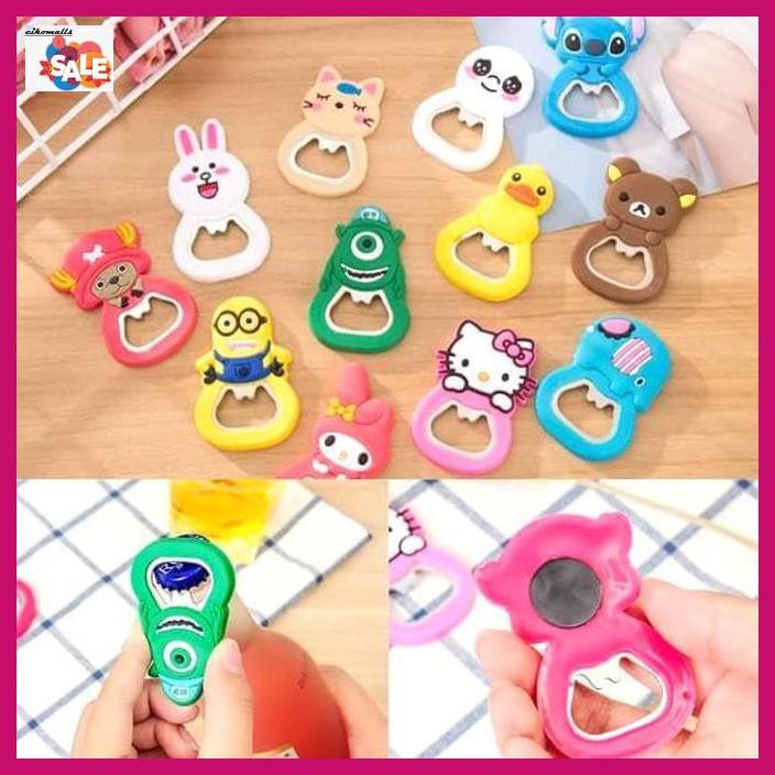 OPENLOTOB- PEMBUKA TUTUP BOTOL KARTUN BOTTLE OPENER MAGNET BIR TEMPELAN KULKAS -ASLIII.