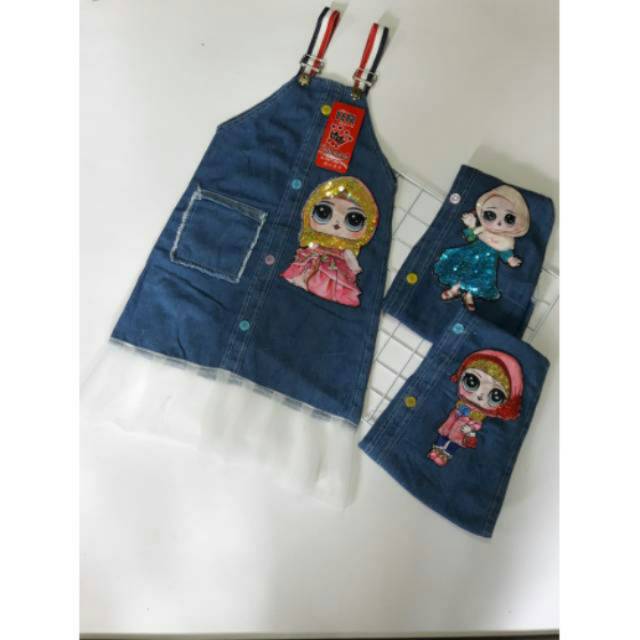 OVERALL GAMIS TUTU ANAK LOL LED size 1-8 th