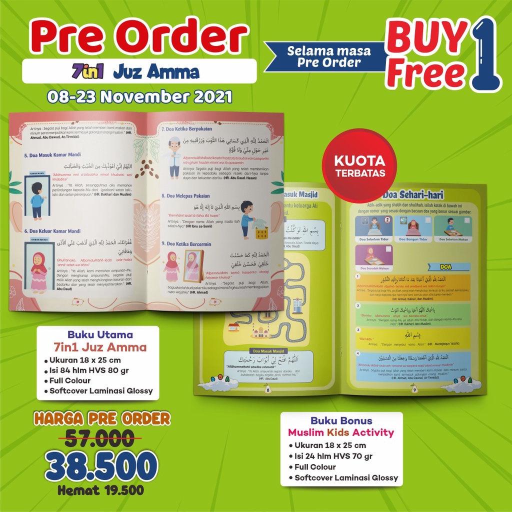 Buku Juz Amma Anak 7in1 + Bonus  Buku Muslim Kids Activity