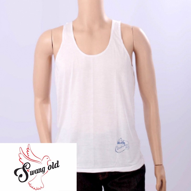 Kaos Singlet Pria Warna Putih Swan g old Brand