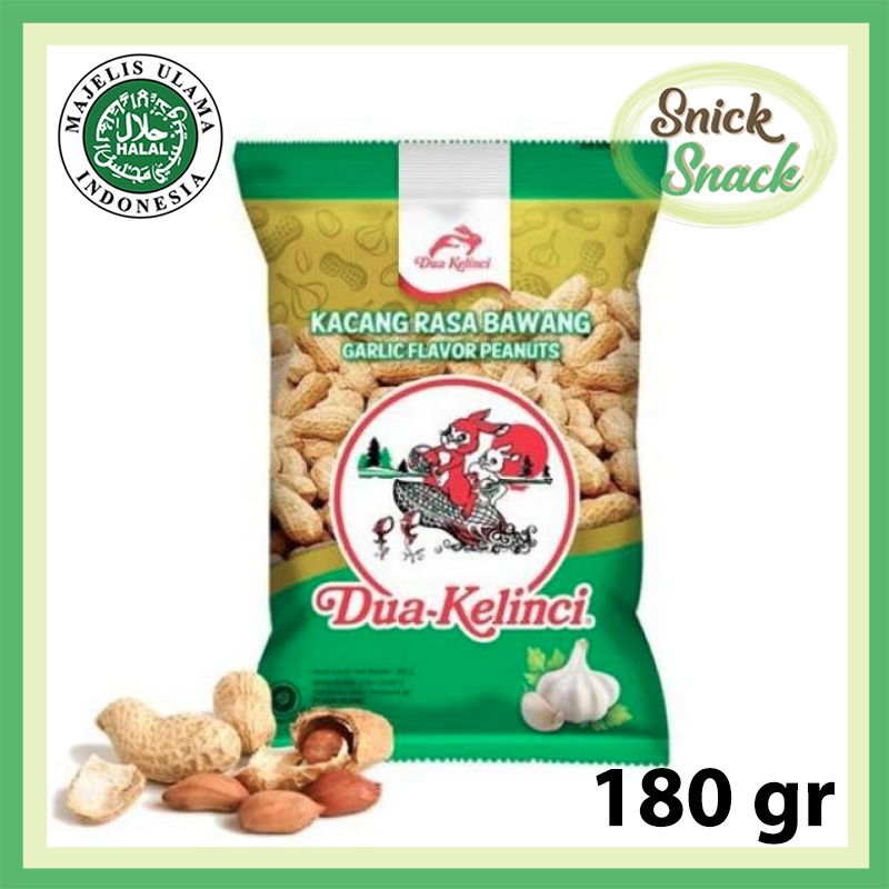 

Dua Kelinci Kacang Kulit Rasa Bawang 180 gr DK Garlic Peanuts Garing Wangi