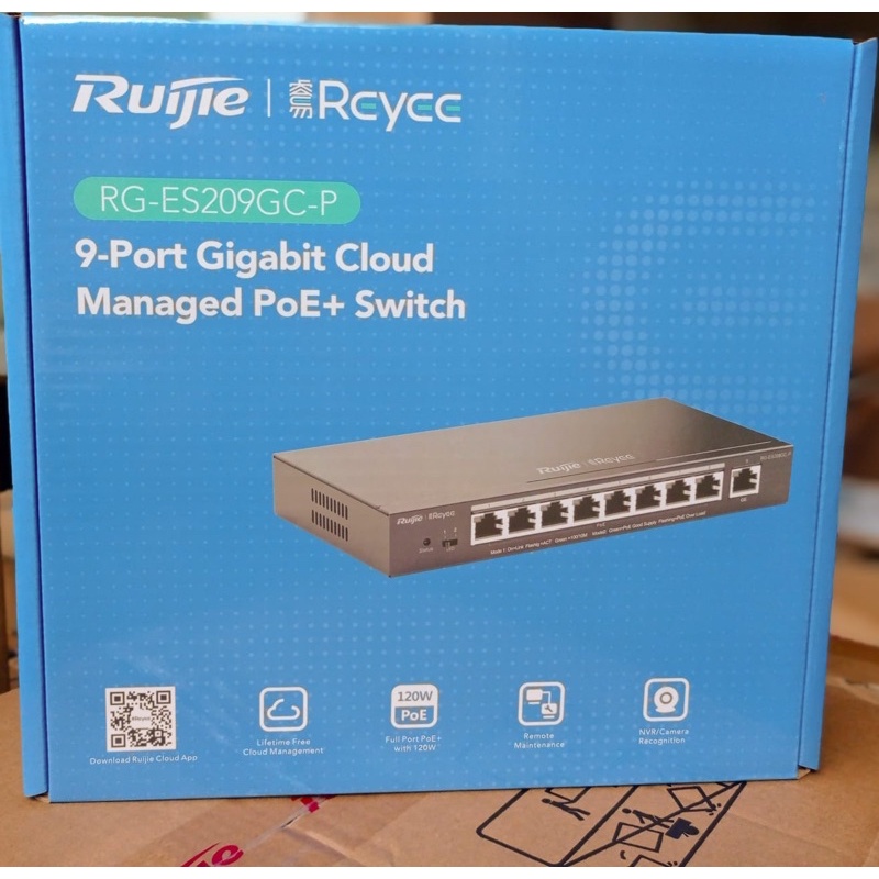 Ruijie Reyee RG-ES209GC-P 9-Port Gigabit Smart POE Switch, 9 Gigabit RJ45 Ports