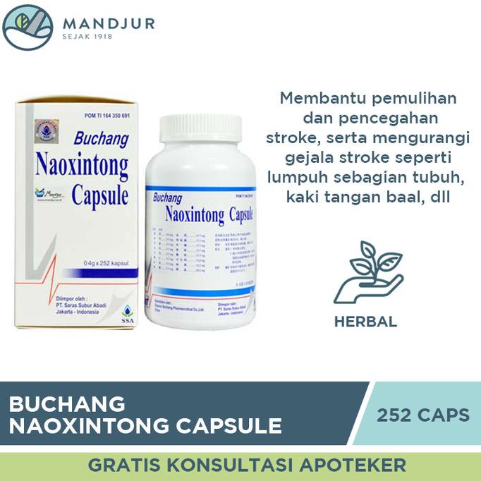 ORIGINAL Buchang Naoxintong Botol Isi 252 Capsule - Obat Stroke dan Hipertensi Asli