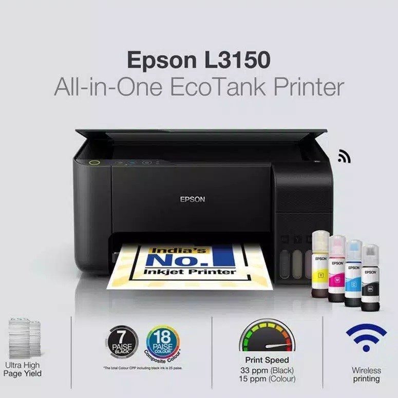 PRINTER EPSON L3250 L 3250 ECOTANK ALL IN ONE WIFI WIRELESS ORIGINAL INK