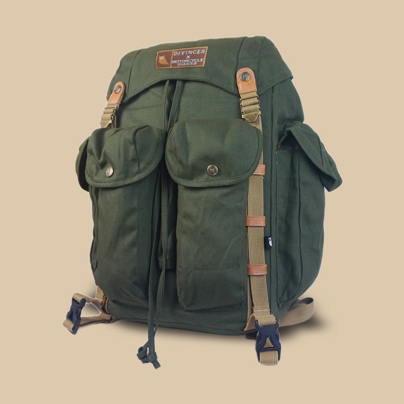 DIVINCES Backpack NGALALANA 2.0 - Tas Ransel Bushcraft Laptop Kanvas BerGARANSI Pria Wanita Kuliah Kerja Sekolah