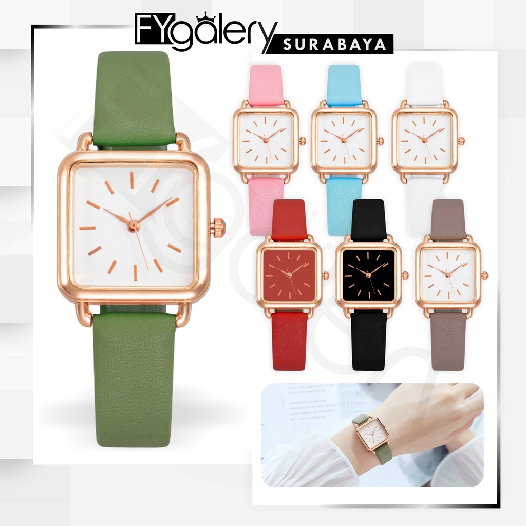 FYGALERYSURABAYA J182 Jam Tangan Analog Watch Petak Casual Korean Fashion