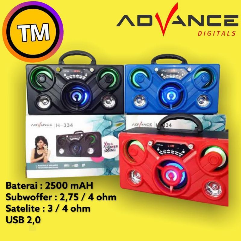 Ready Stock  Harga terjangkau  Speaker Advance / Speaker USB H334 BT