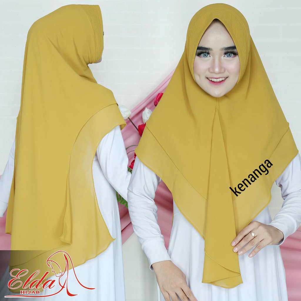 Jilbab Kerudung Hijab Khimar Ceruty Ceruti Babydoll Jumbo Ped Pet Pad Antem Terbaru Merah Safira ori