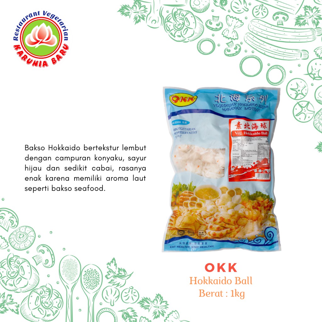 

OKK Hokkaido Ball/Baso Hokkaido Vegetarian 1kg