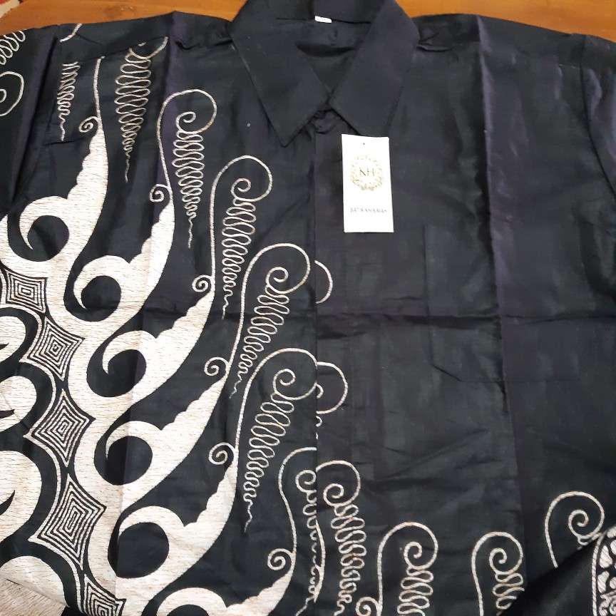 Kemeja Batik Pria Lengan Pendek Bswart Batik Hrb026 Motif Wayangan Kemeja Size M L Xl
