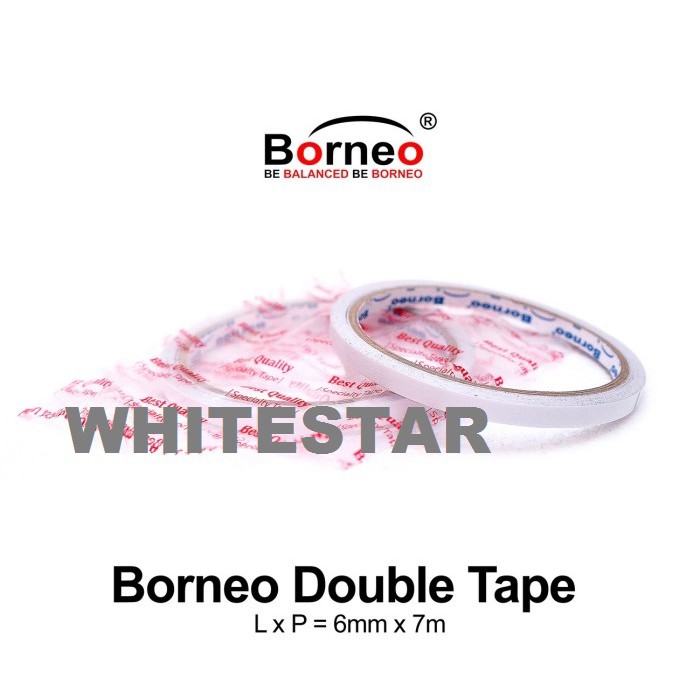 

isolasi / selotip double tape 6 mm x 7 m borneo solatip