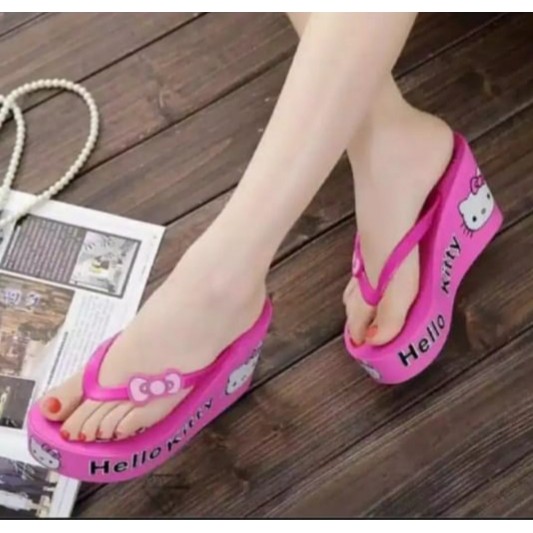 Sandal Wedges Wanita Hello kitty JELLY new