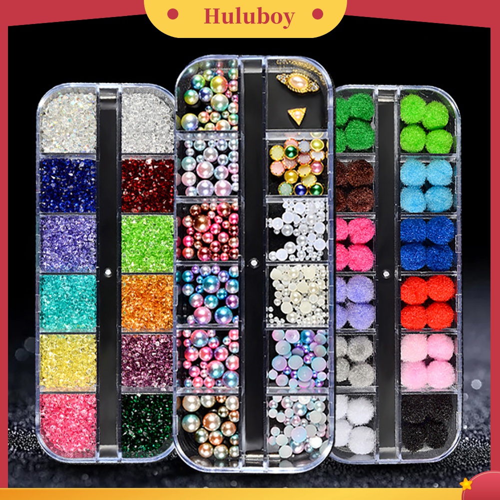 Huluboy Huluboy♡ Berlian Imitasi Bentuk Bola Bulat Untuk Dekorasi Nail Art