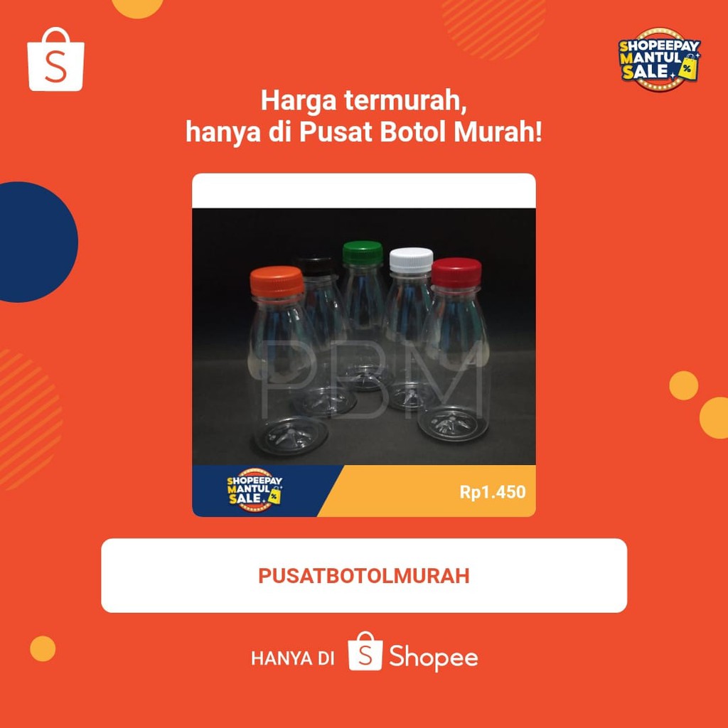Botol Cantik 350 ml Tebal / Botol Plastik 350 Ml / Botol Murah