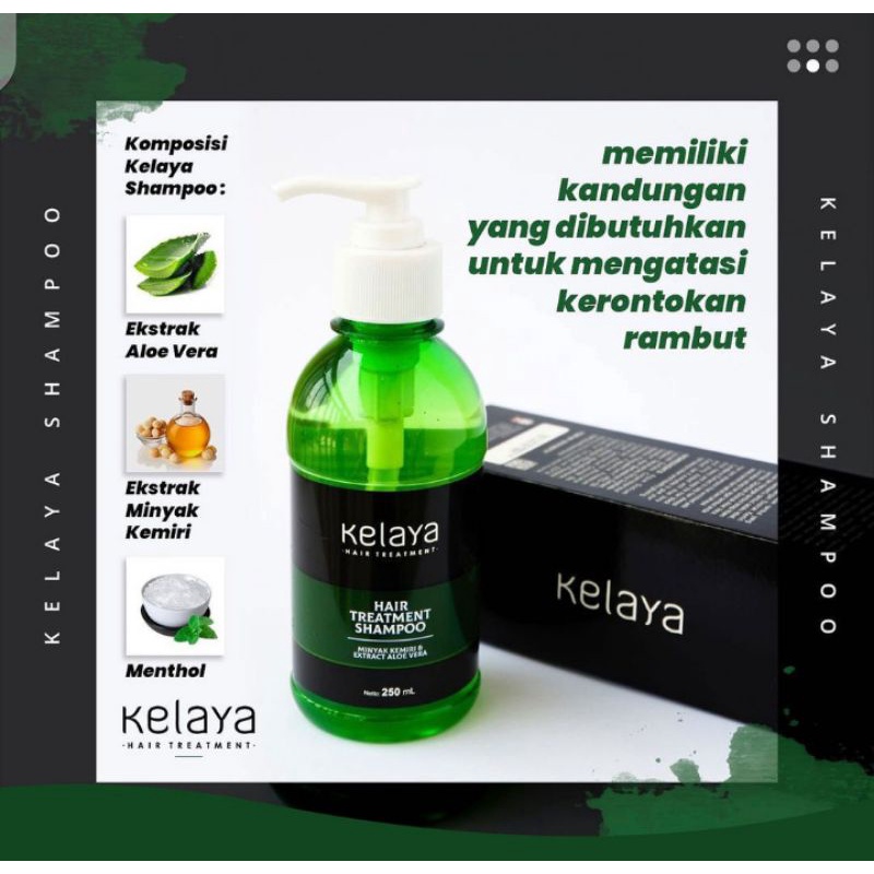 Shampo KELAYA HAIR TREATMENT SHAMPOO perawatan rambut rontok 250 ml ORIGINAL paket Komplit hair serum minyak kemiri-2