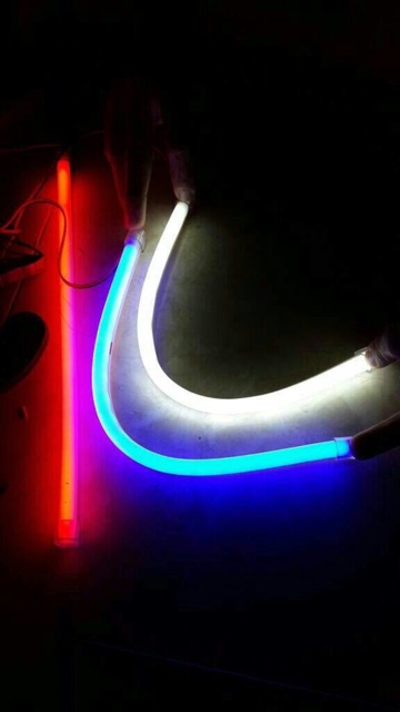 LED DRL Flexible 30cm Lampu Alis Neon Motor Mobil Putih Biru