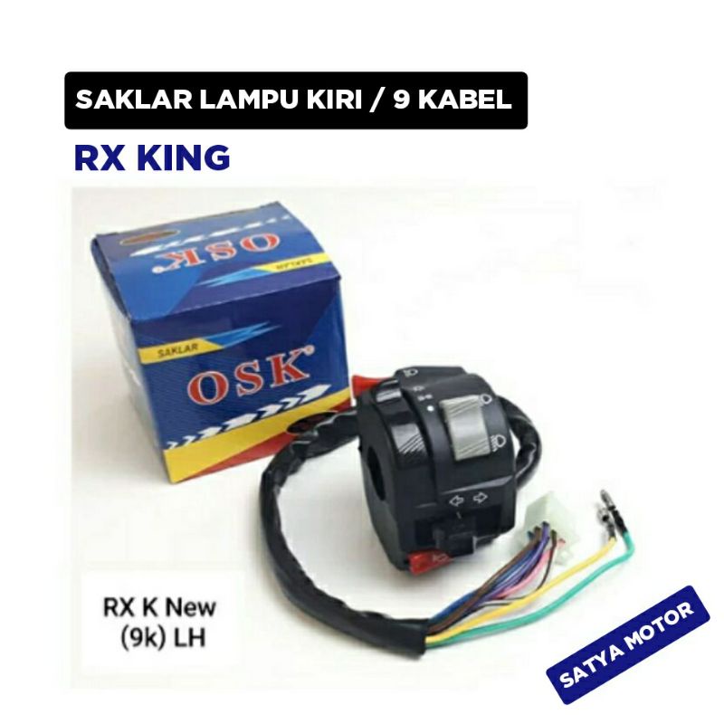 Saklar lampu Kiri RX KING / Holder Tombol Depan Set Lampu Assy / 9 Kabel 9 KBL / Osk