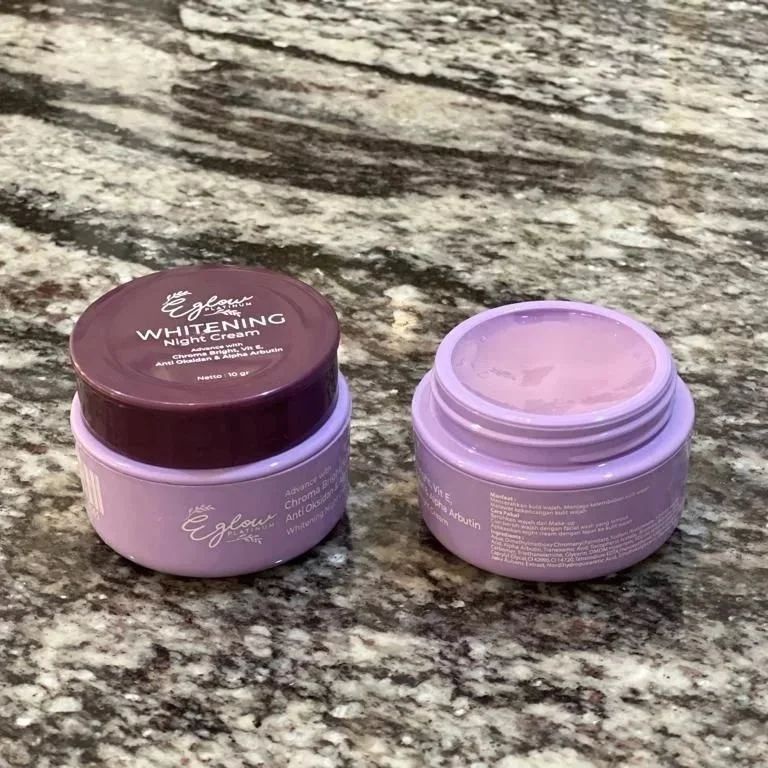 EGLOW PLATINUM BPOM - Skincare Paket Wanita Perawatan Wajah Kecantikan Glowing A16-NIGHTCREAM WHITE NEW