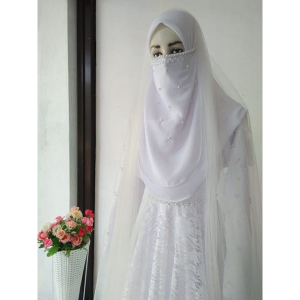 GAUN PERNIKHAN SYAR'i /GAUN PERNIKAHAN /GAUN AKAT /GAUN PUTIH