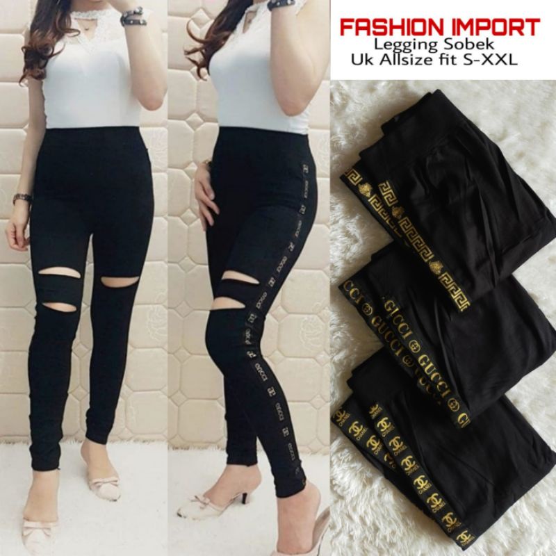 Legging Sobek Premium Ripped 3 Dan 6  Jumbo Fit S-XXL