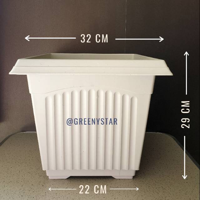 Pot bunga putih persegi (uk. Besar), pot 32cm, pot 35cm, pot 30cm, pot persegi putih, pot besar