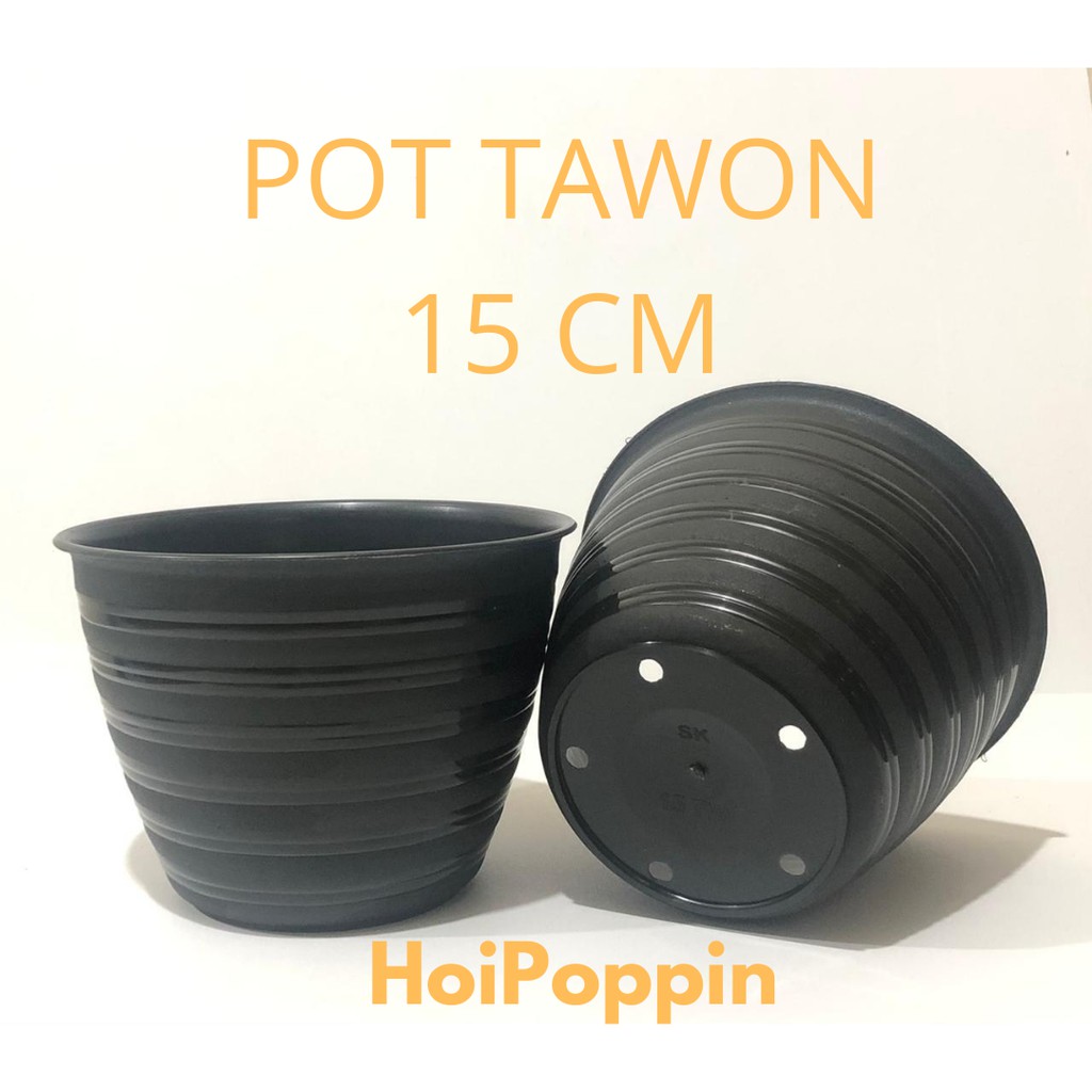 HPP - COD - POT TAWON 15CM - POT TAWON HITAM - POT HITAM - POT BUNGA - POT BUNGA - POT TAMAN