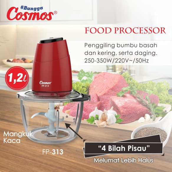 COSMOS food processor FP 313 / pelumat penggiling bumbu daging FP313